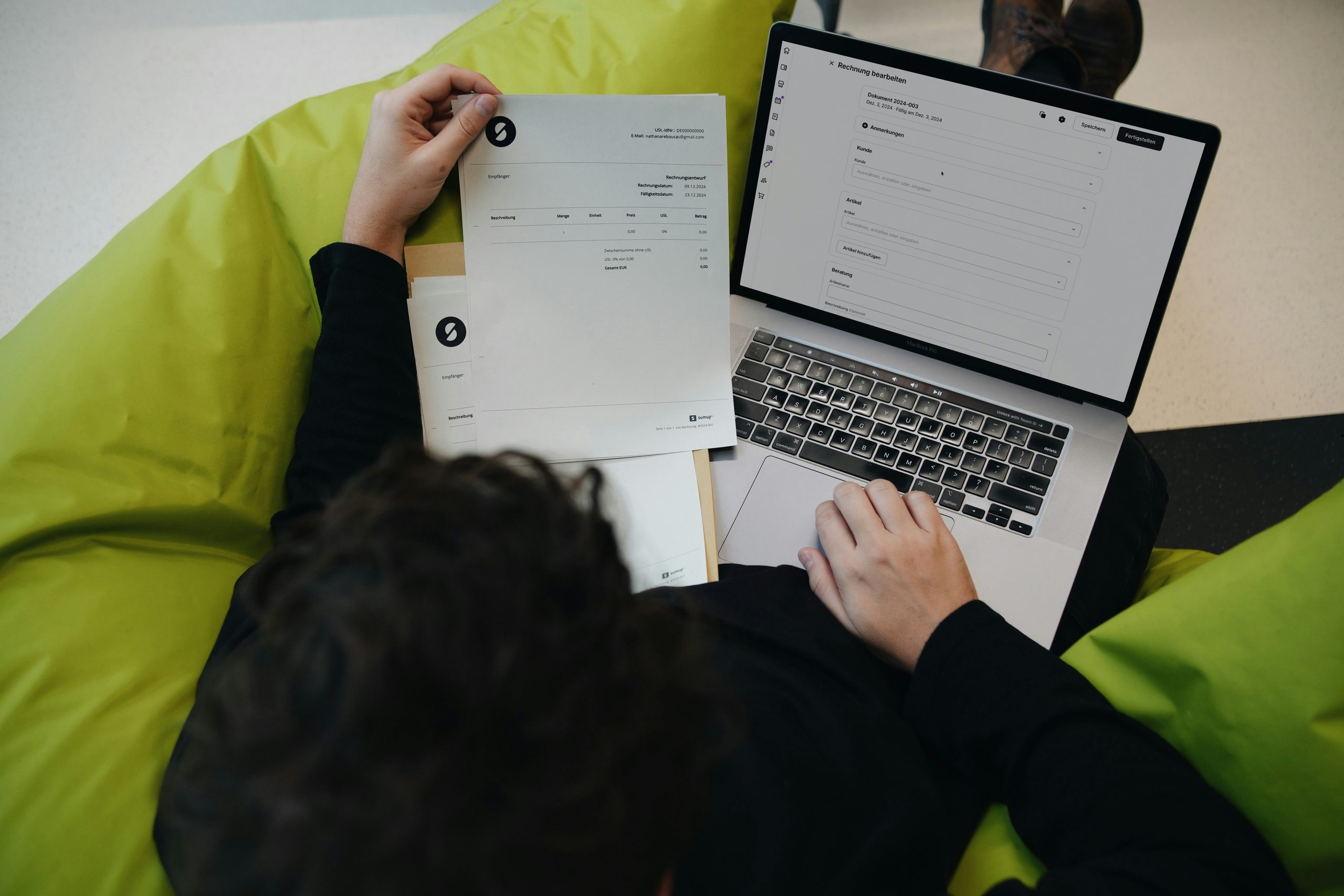 Resident accessing online account and paying utility bill